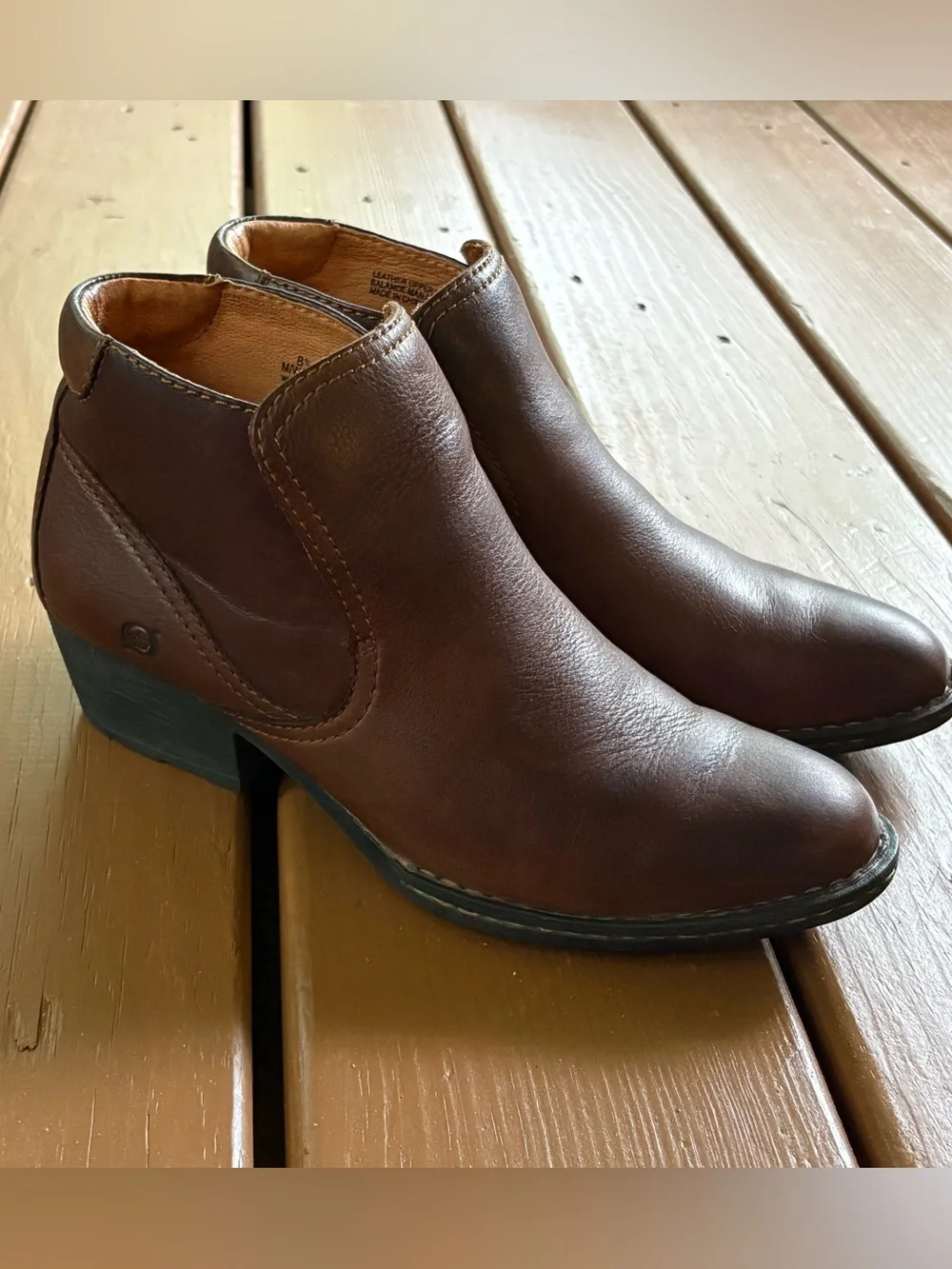Born Ankle Boots Size 8.5 Women's  Brown Leather Rachell